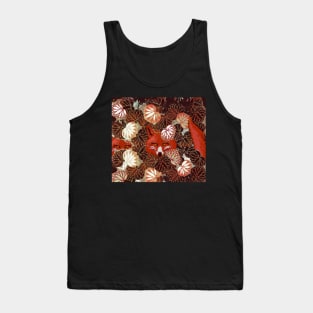 RED FOXES AMONG BROWN WHITE LEAVES AND FOLIAGE Tank Top